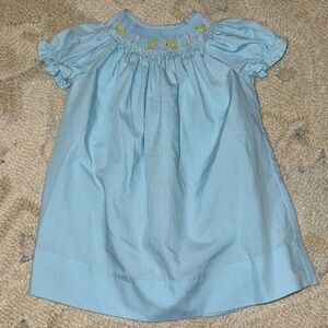 Blue Smocked Easter Dress - 6M